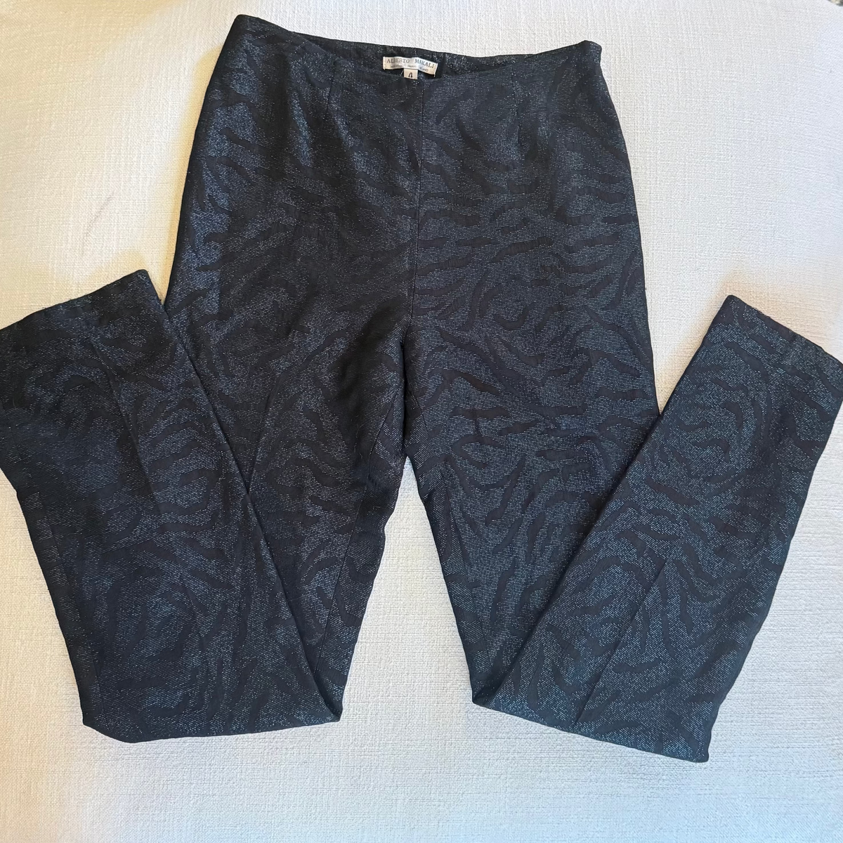 Alberto Makali Metallic Zebra Stripe Skinny Pants