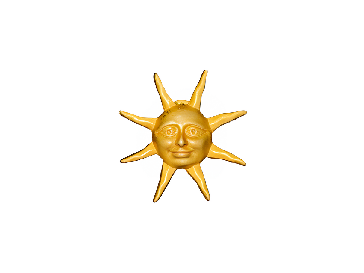 Gold Matte Sun Smiling Pin