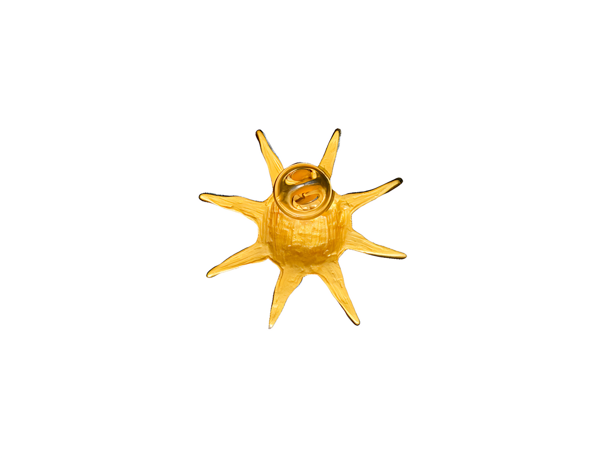 Gold Matte Sun Smiling Pin