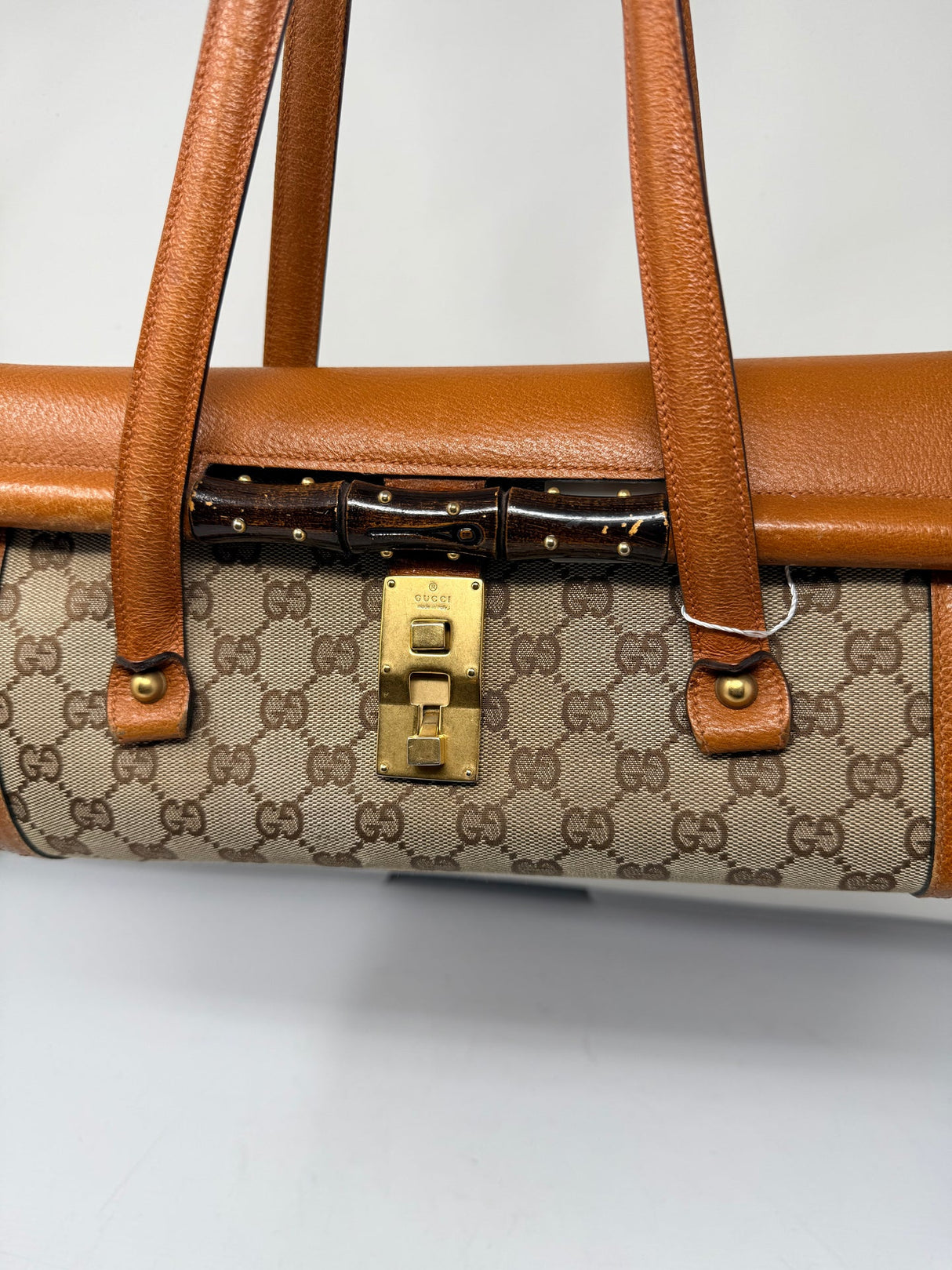Gucci Bamboo Top Handle Shoulder Bag Light Brown