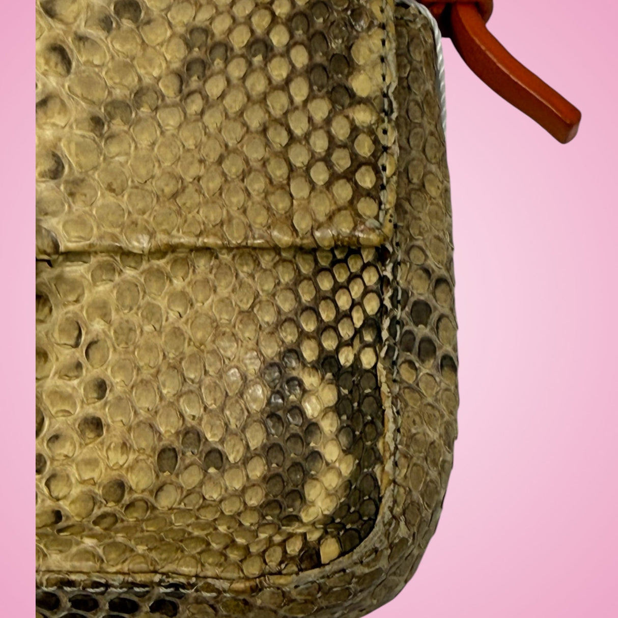 Fendi Selleria Orange Python Baguette
