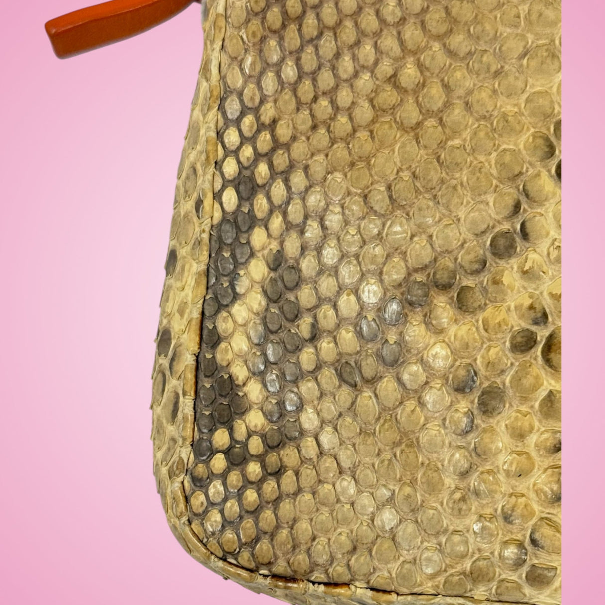 Fendi Selleria Orange Python Baguette