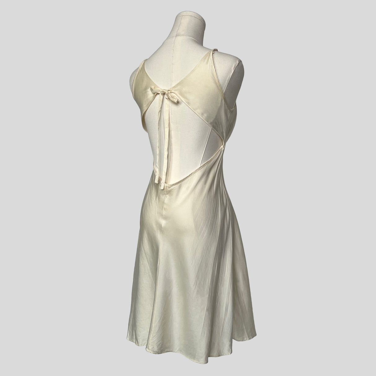 Backless silk slip in cream