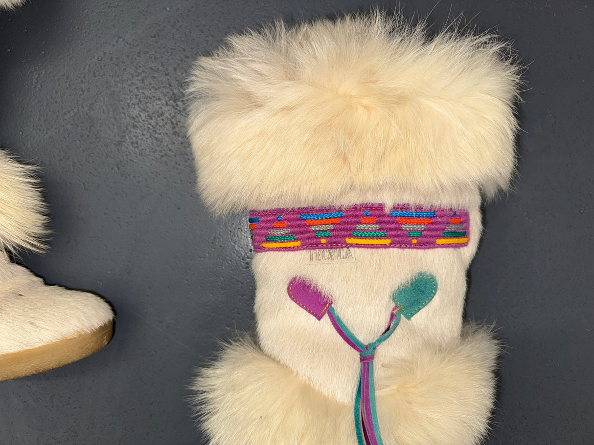 Off-White Fur Tall Winter Snow Boots US 6