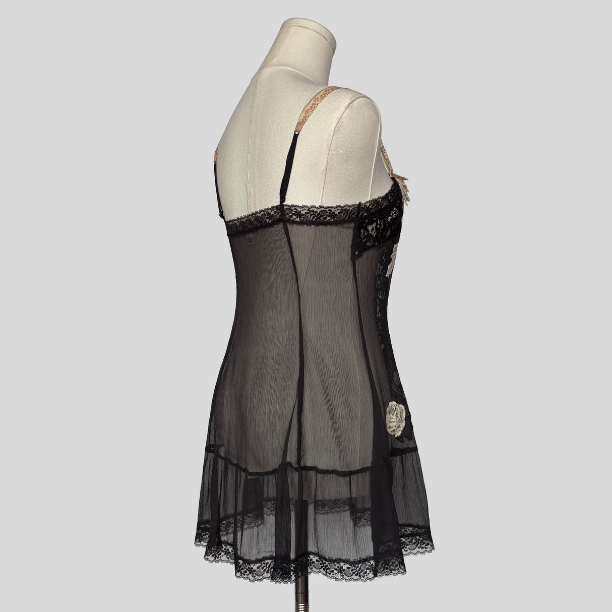 Delicate sheer lace slip