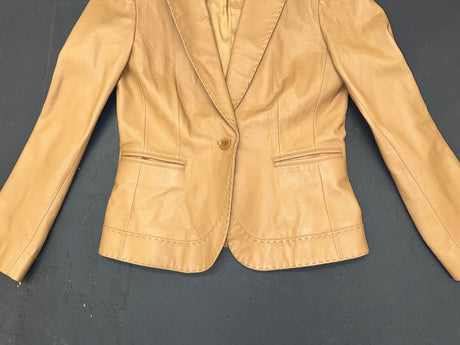 ISABELLA DEMARCO Light Brown Leather Blazer