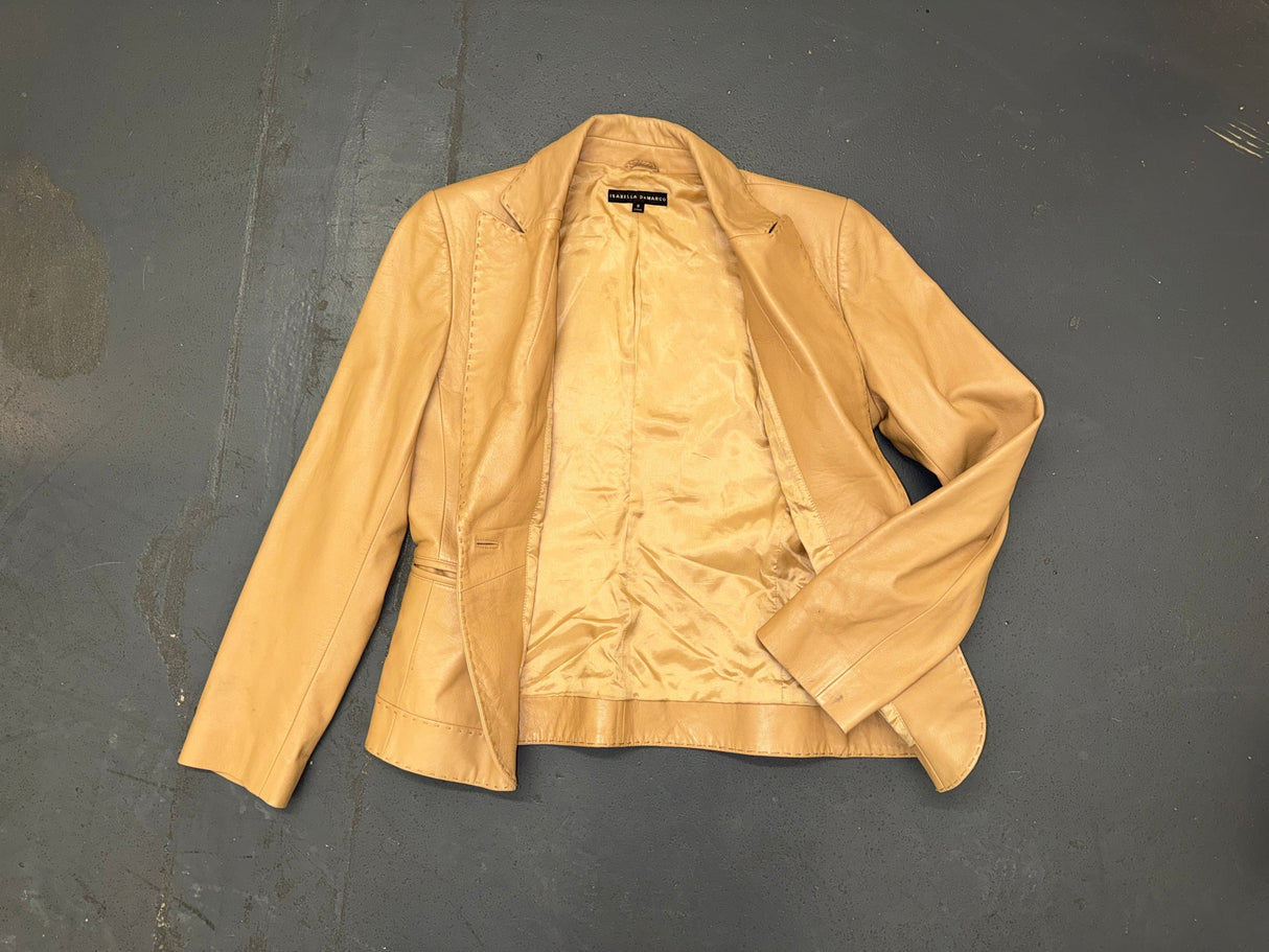 ISABELLA DEMARCO Light Brown Leather Blazer