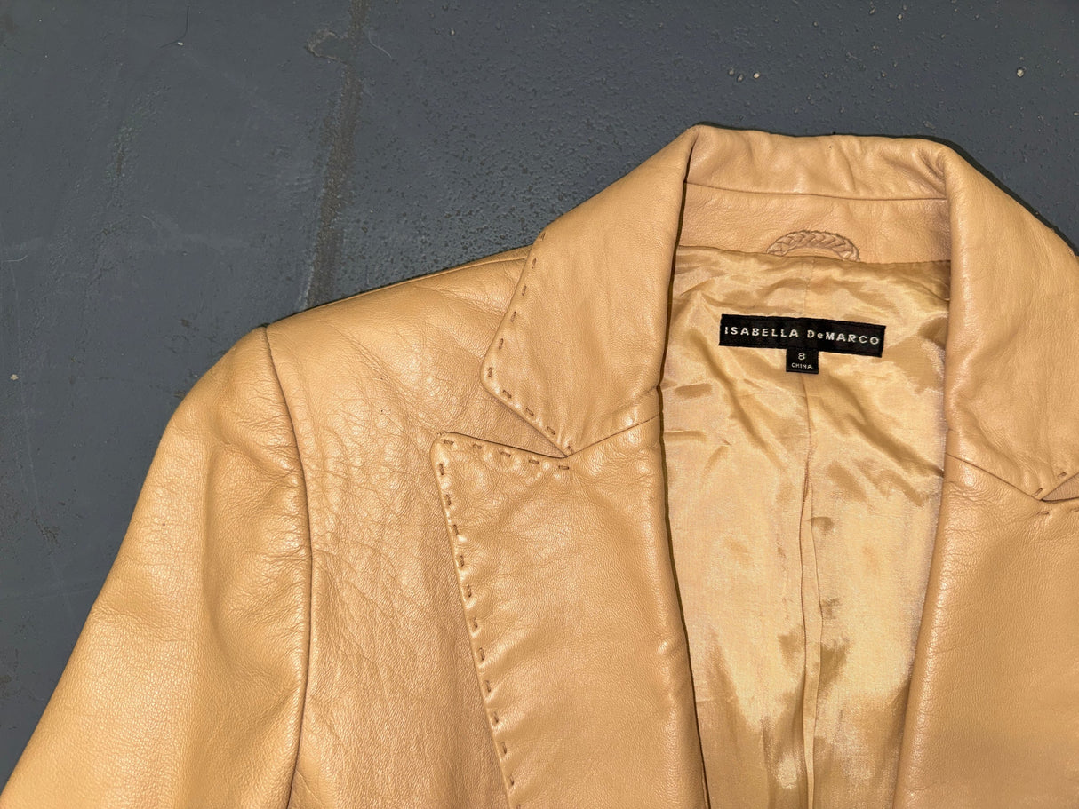 ISABELLA DEMARCO Light Brown Leather Blazer