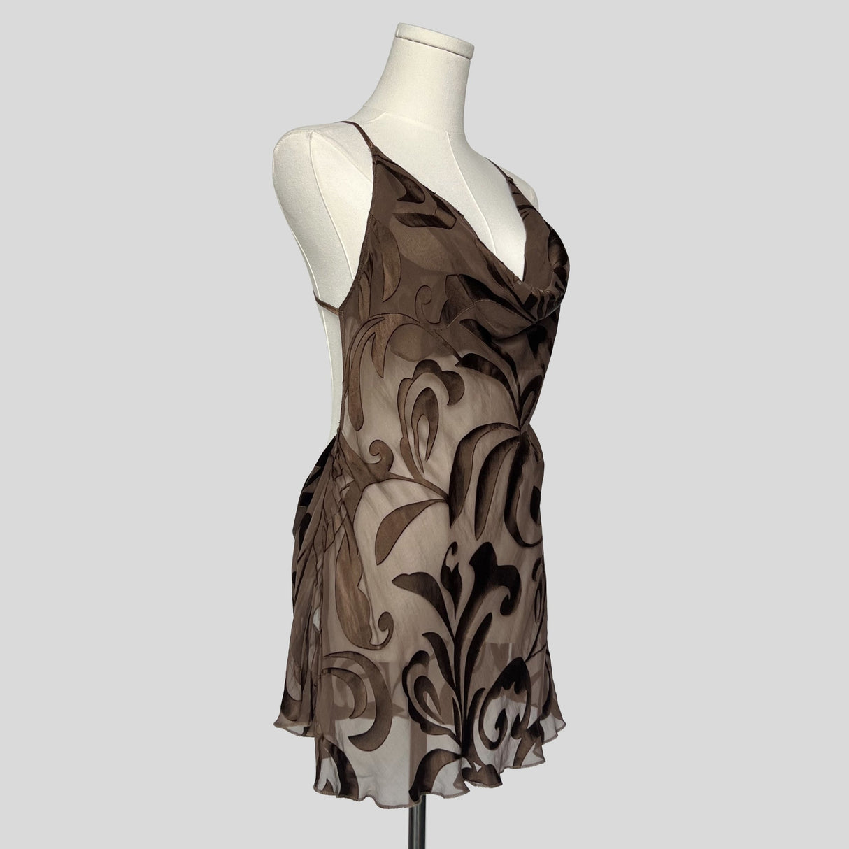 Tropical sheer backless burnout dress