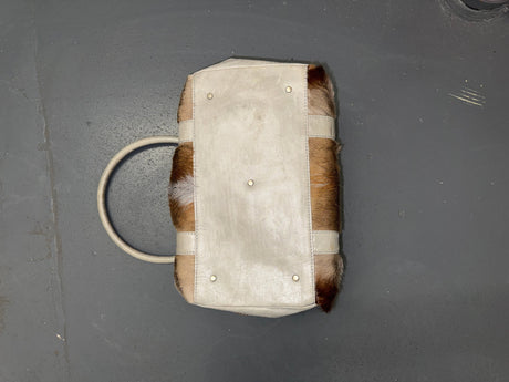 Springbok Fur and Grey Leather Shoulder Bag