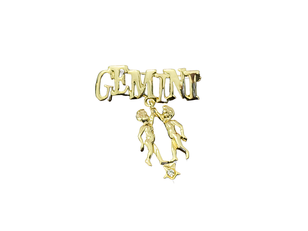 Gold Horoscope 'GEMINI' Pin