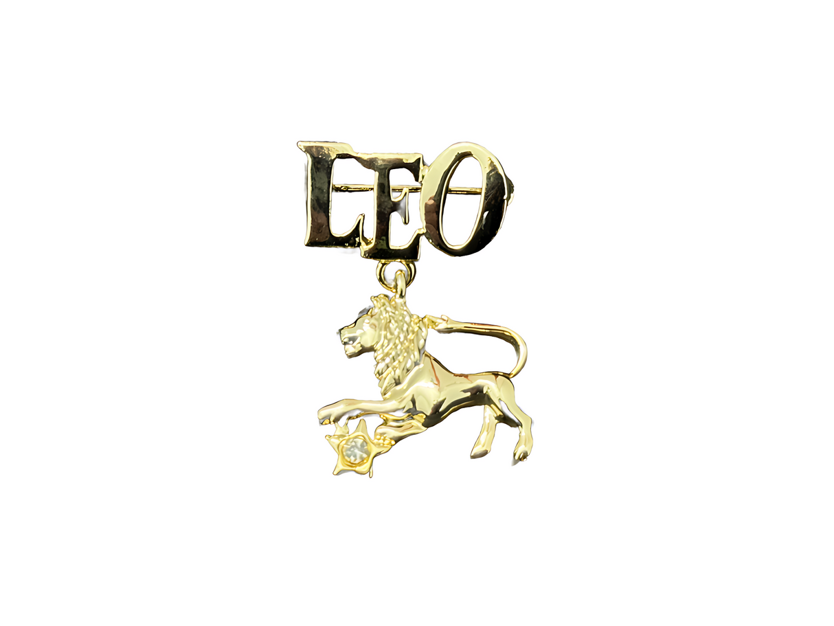 Gold Horoscope 'LEO' Pin