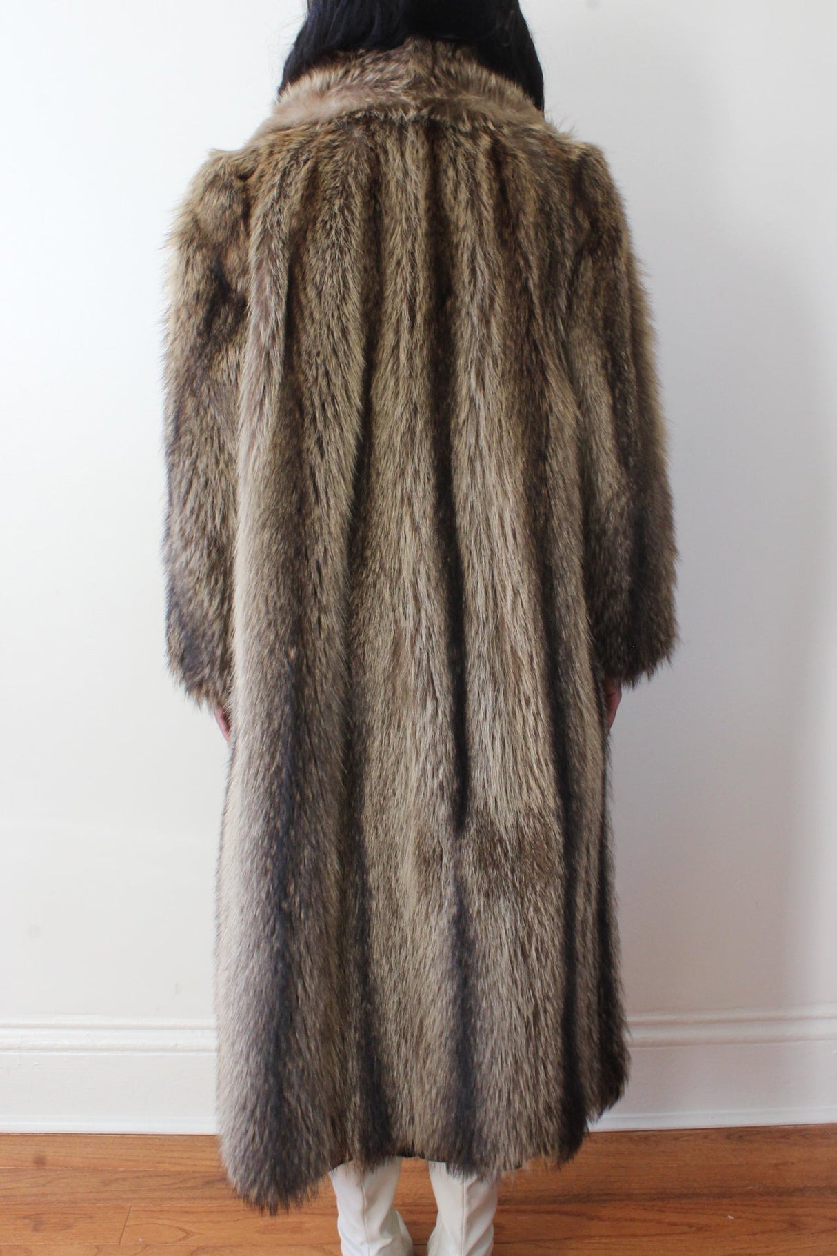 Raccoon fur coat
