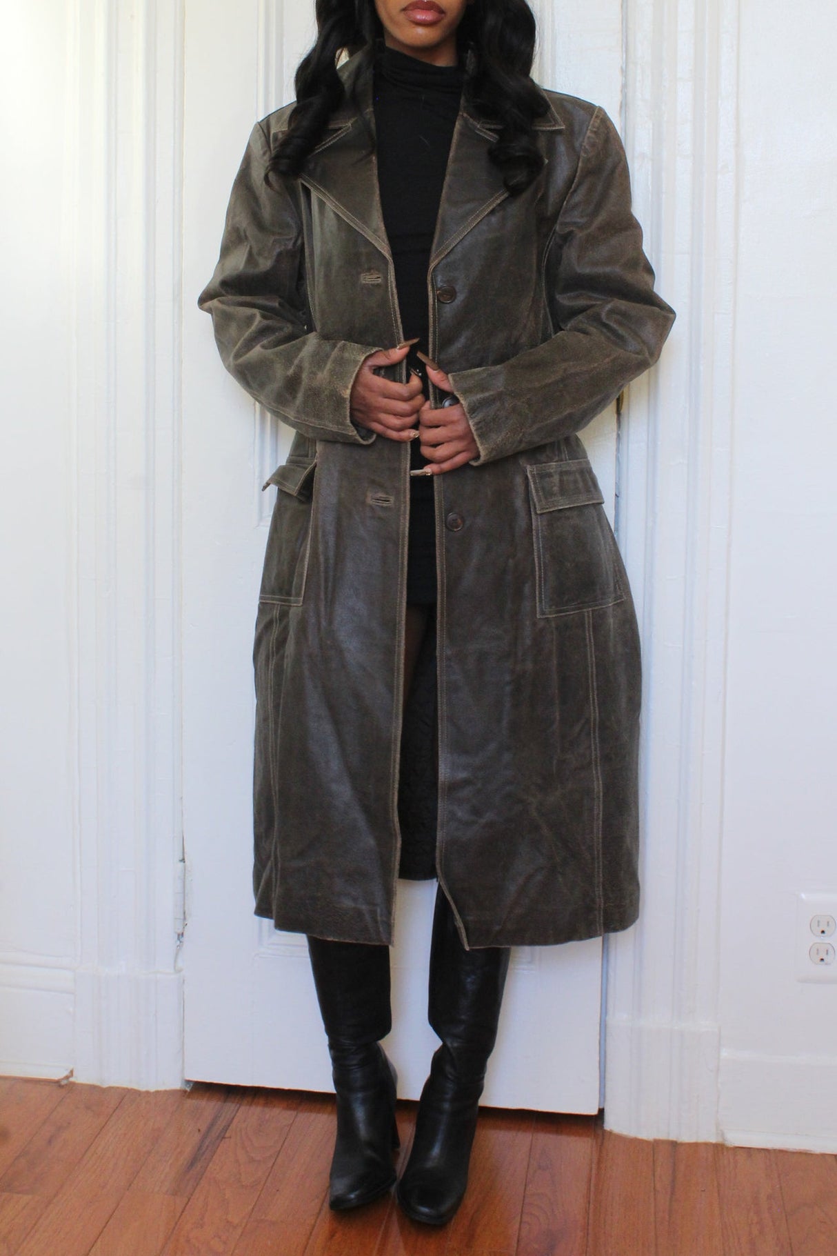 Leather coat