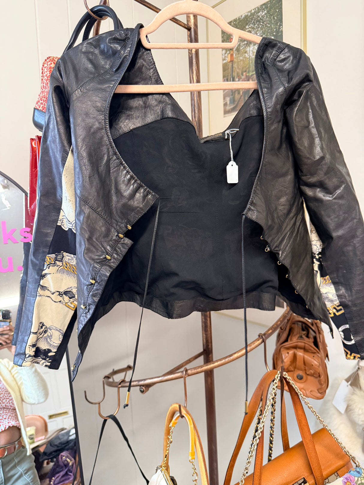 roberto cavalli leather top