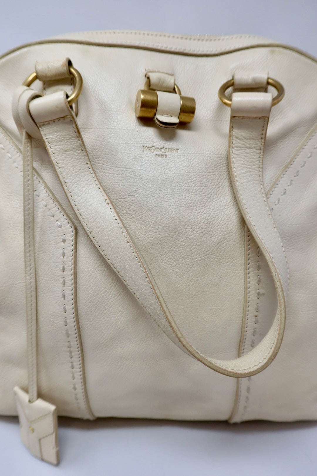 YSL Cream Large Muse Bag