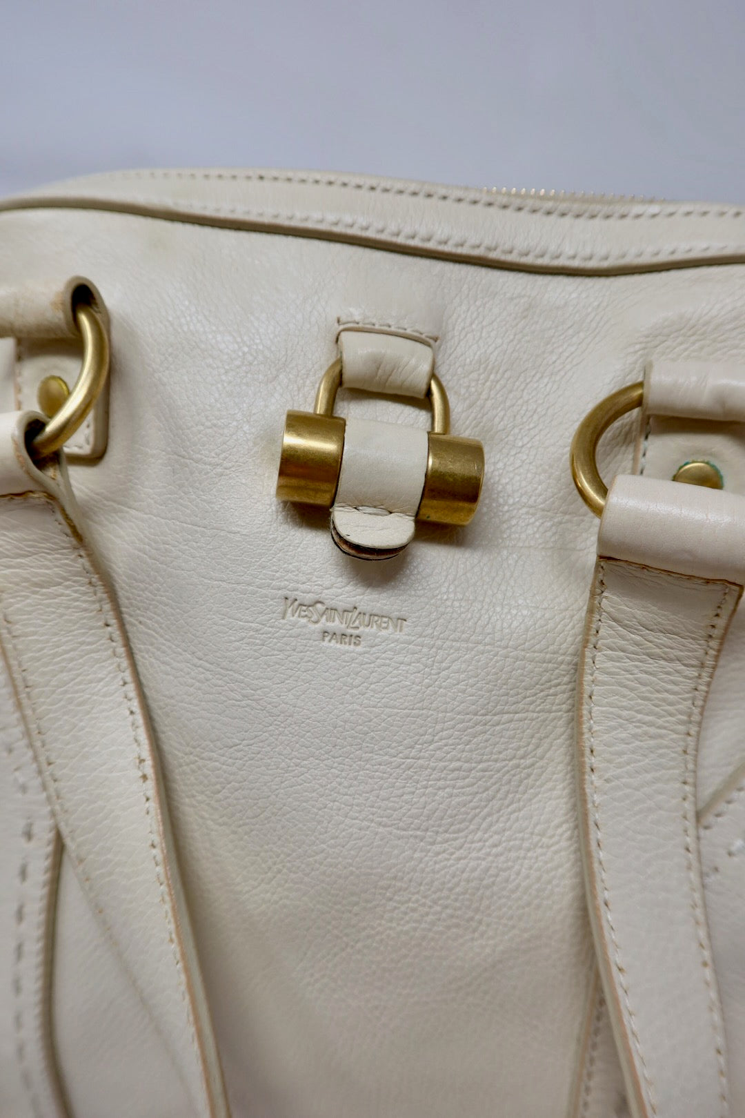 YSL Cream Large Muse Bag