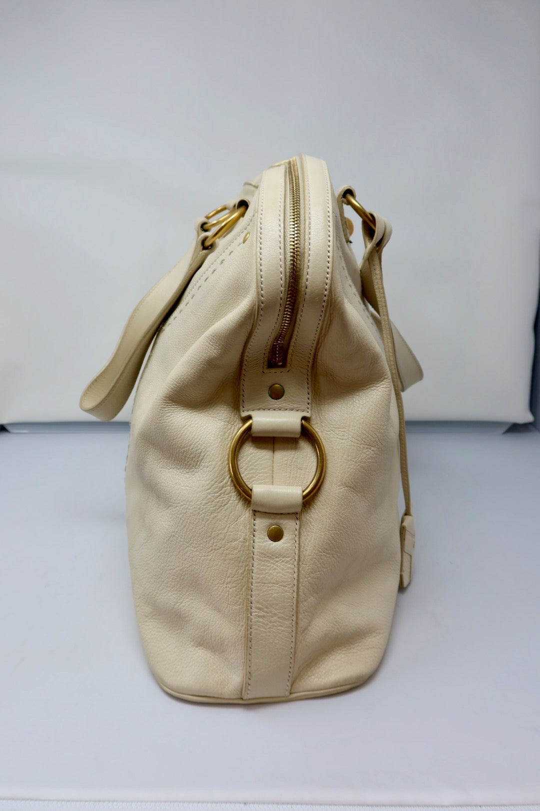 YSL Cream Large Muse Bag