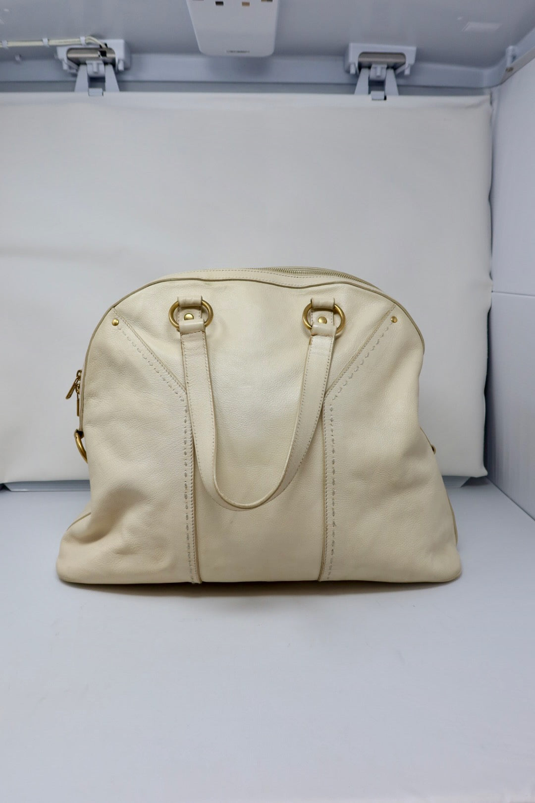 YSL Cream Large Muse Bag