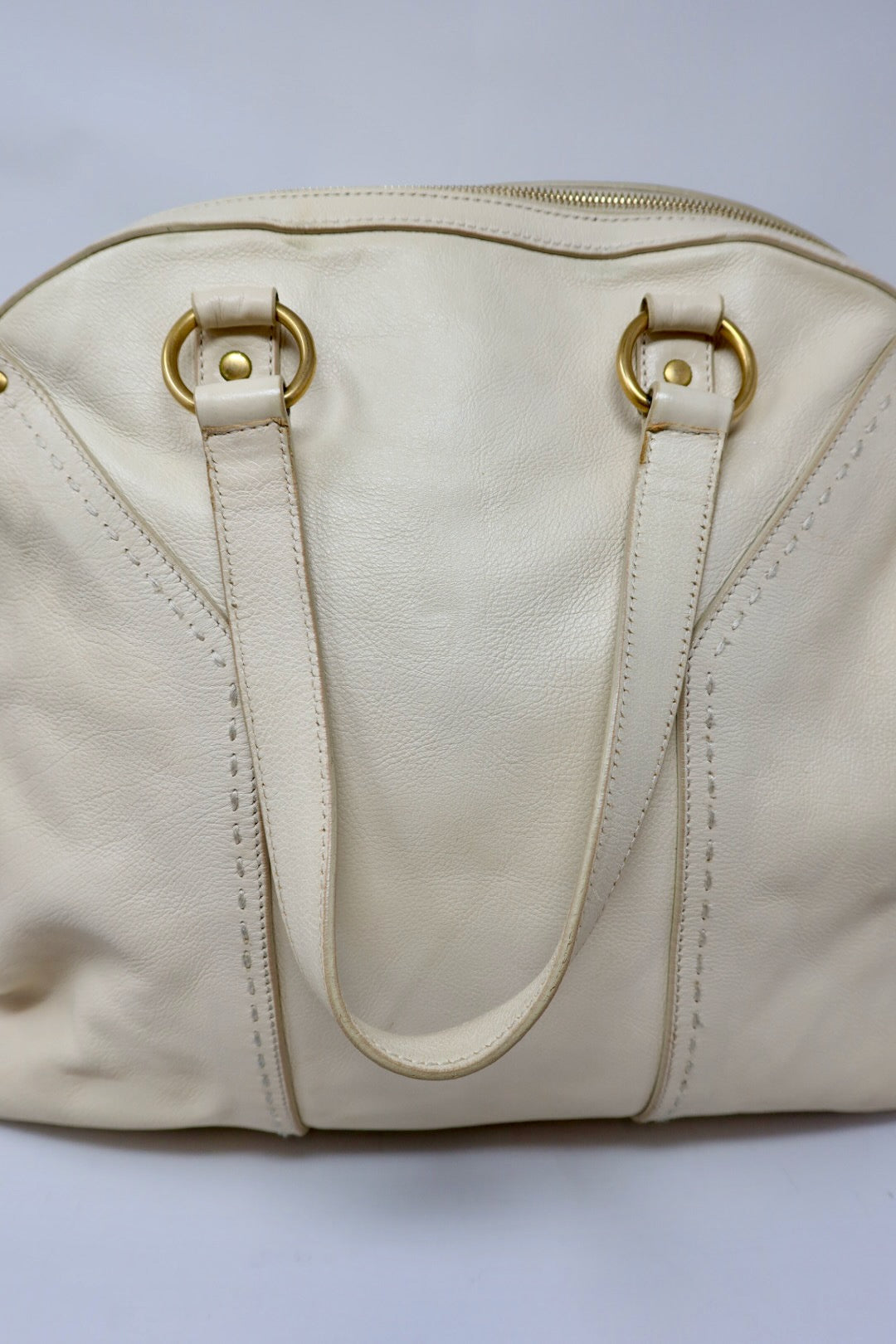 YSL Cream Large Muse Bag