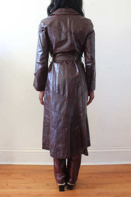Leather trench coat
