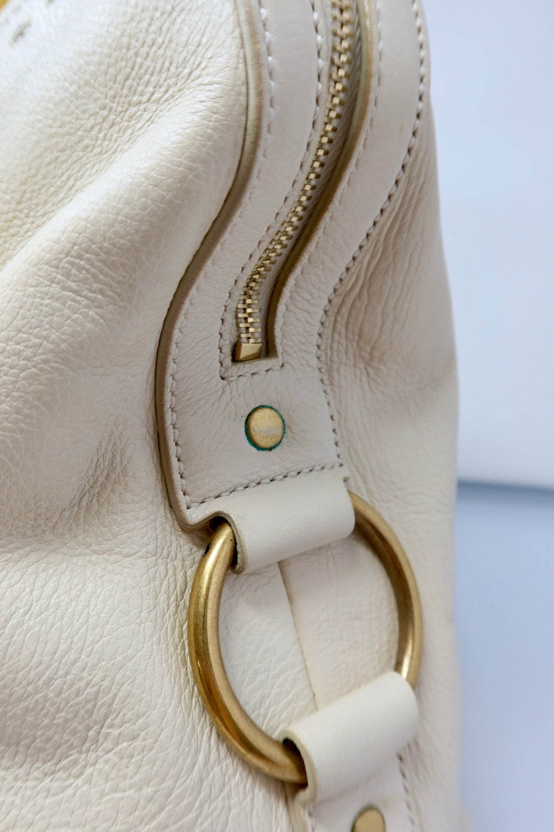 YSL Cream Large Muse Bag