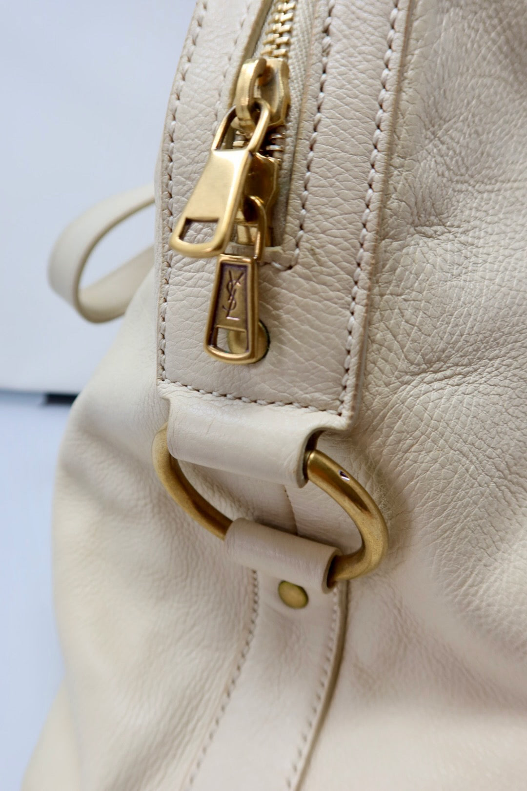 YSL Cream Large Muse Bag