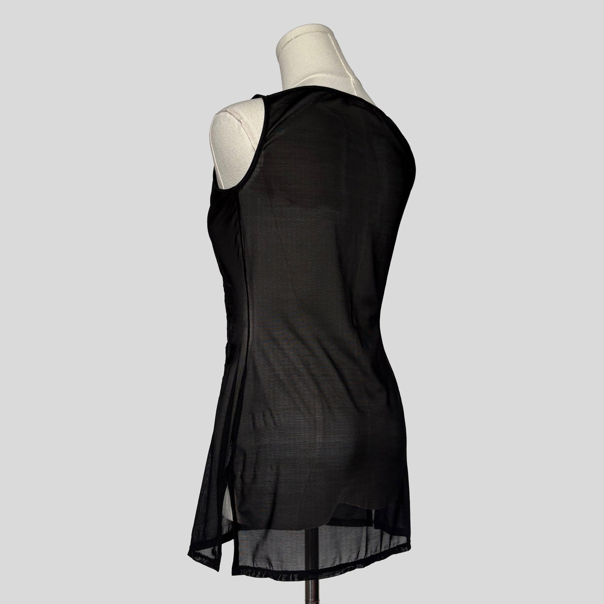 Embroidered mesh mini dress