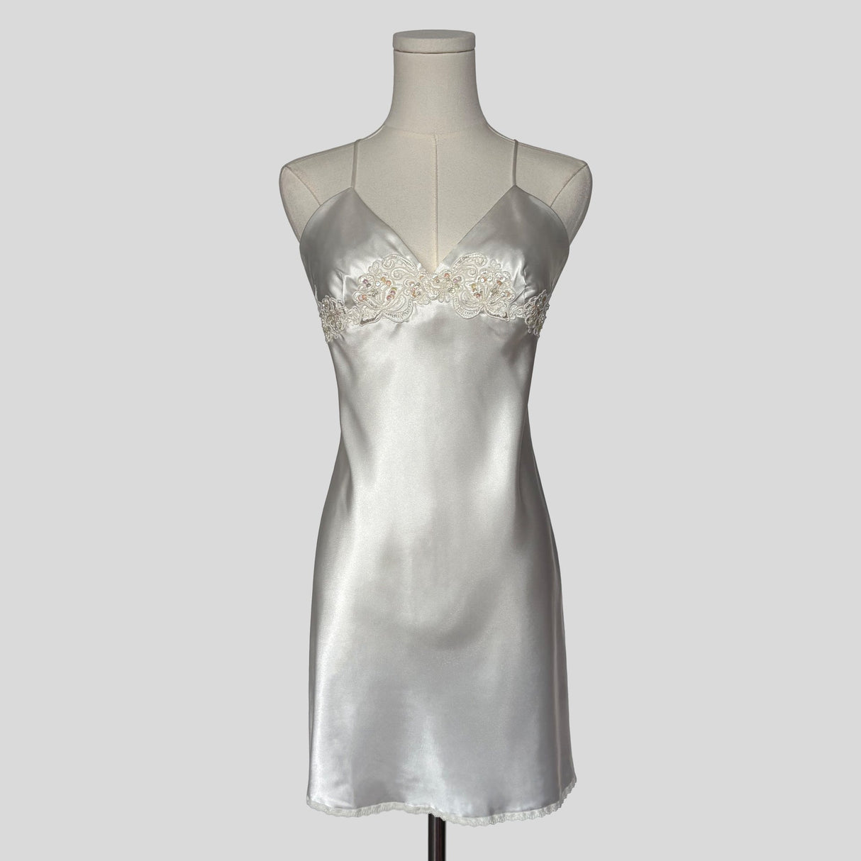 Pearl embellished silky slip