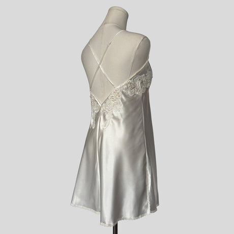 Pearl embellished silky slip