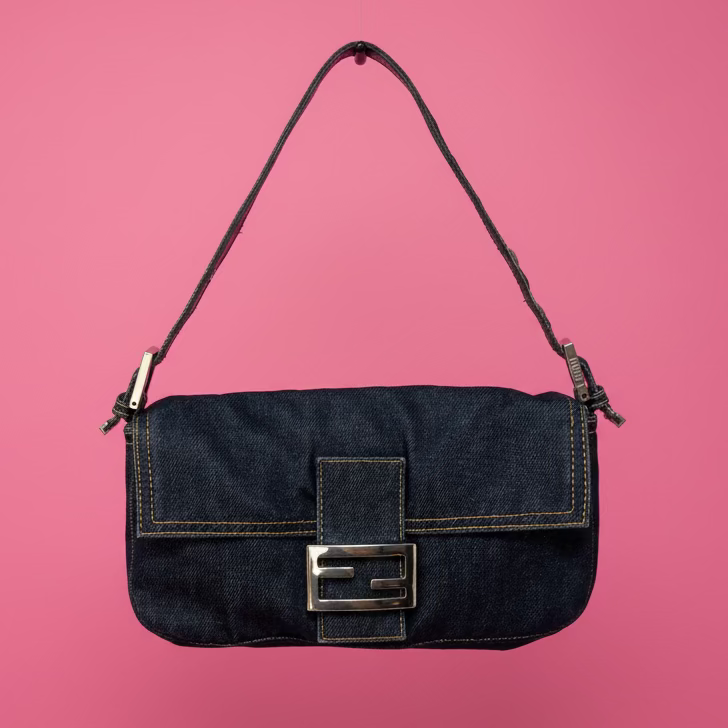 Fendi Baguette Navy Denim