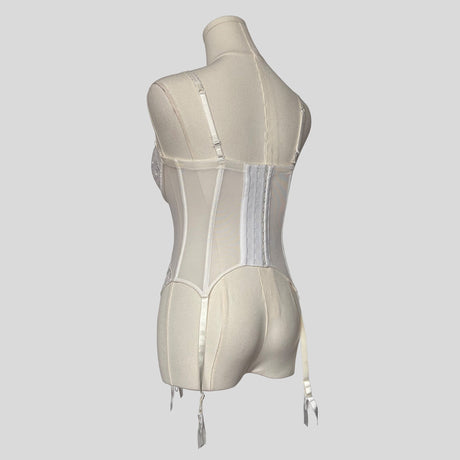 Embroidered swirl corset