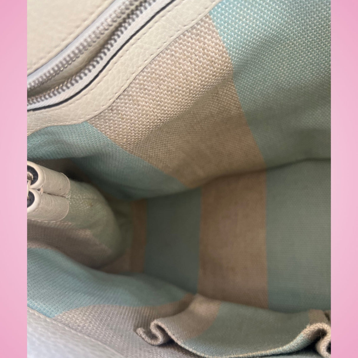 Gucci Bamboo Top Handle Bag White Leather