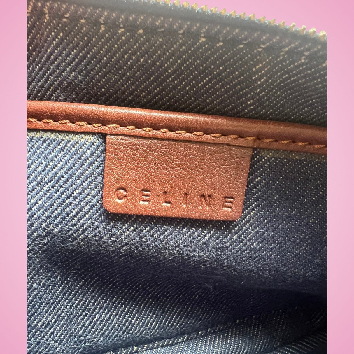 Celine Macadam Denim Pochette Blue