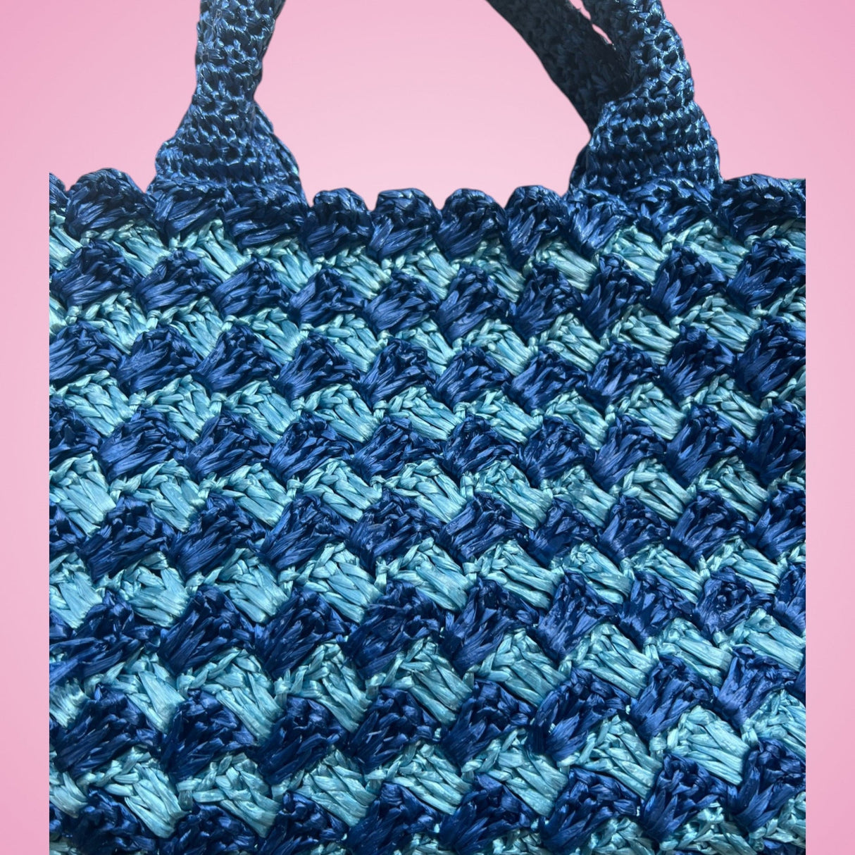 Prada Raffia Canapa Tote Bag Blue