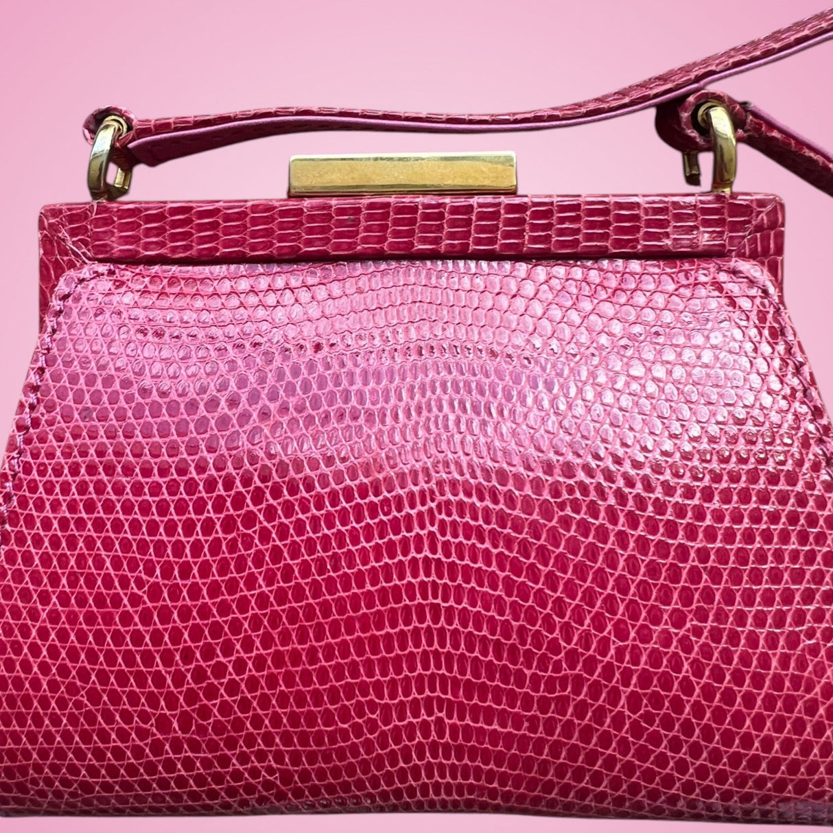 Gucci Tom Ford Era Pink Lizard Crossbody Evening Bag