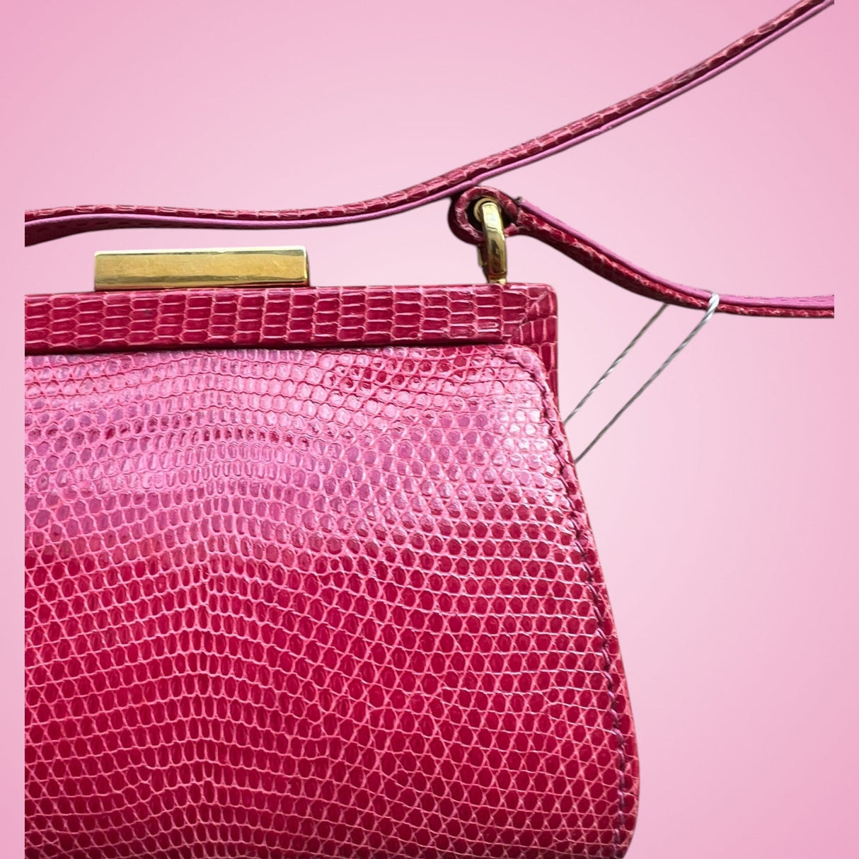 Gucci Tom Ford Era Pink Lizard Crossbody Evening Bag