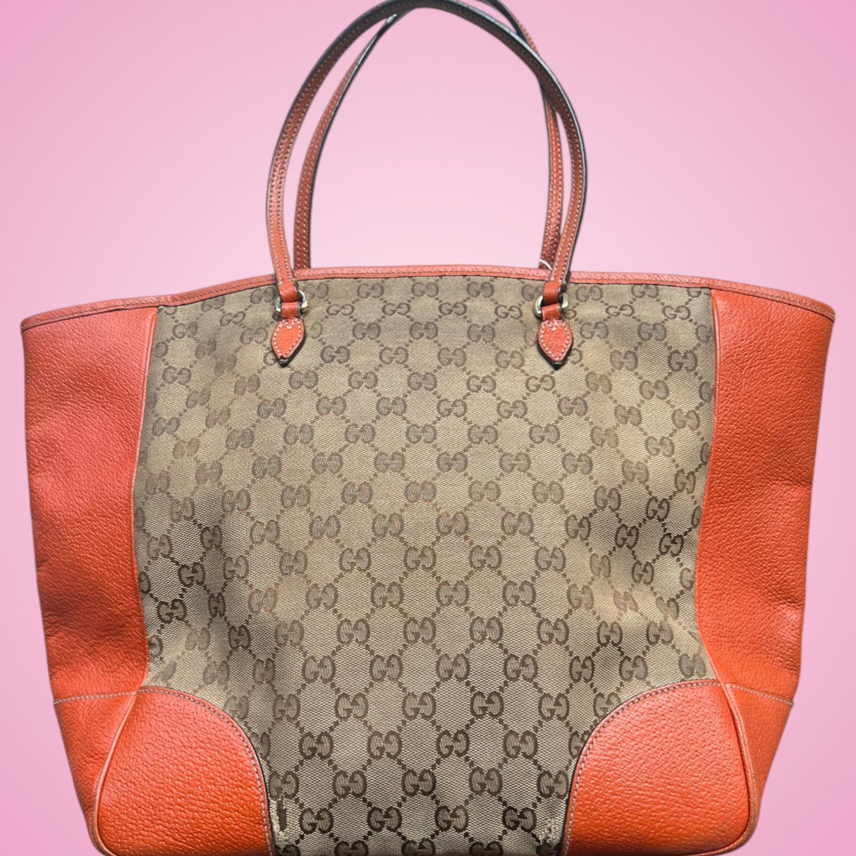 Gucci Bree Monogram Convertible Tote Bag Orange