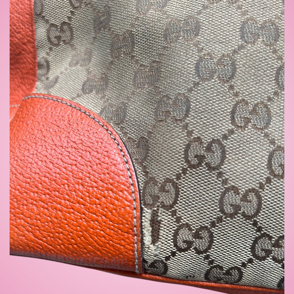 Gucci Bree Monogram Convertible Tote Bag Orange