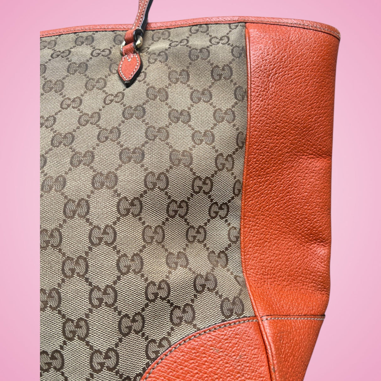 Gucci Bree Monogram Convertible Tote Bag Orange