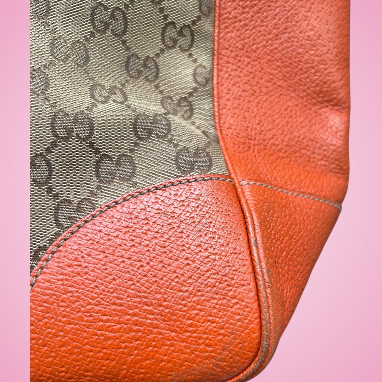 Gucci Bree Monogram Convertible Tote Bag Orange