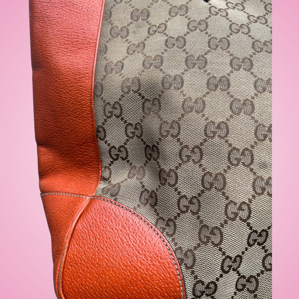 Gucci Bree Monogram Convertible Tote Bag Orange