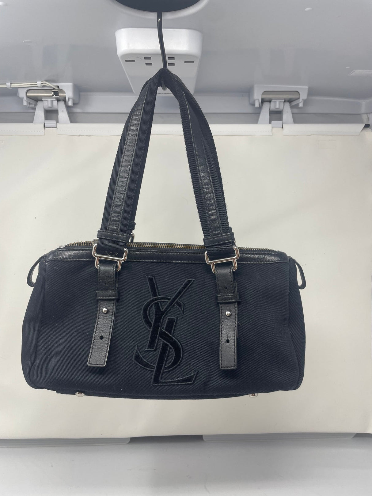 YSL Black Canvas Kahala Shoulder Bag