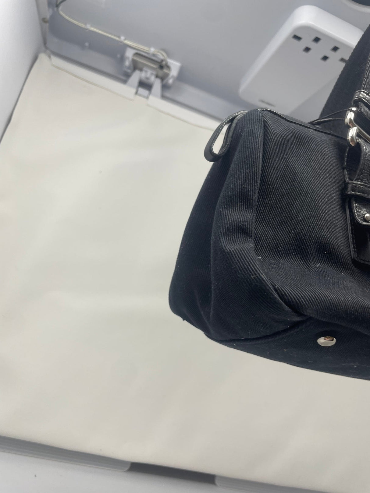 YSL Black Canvas Kahala Shoulder Bag