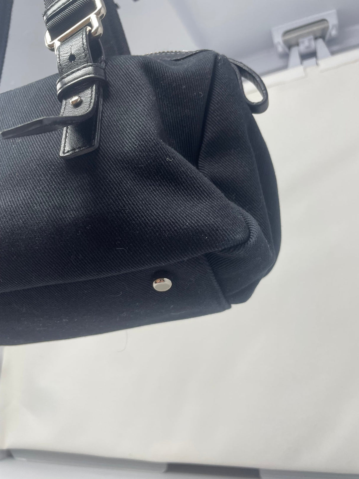 YSL Black Canvas Kahala Shoulder Bag