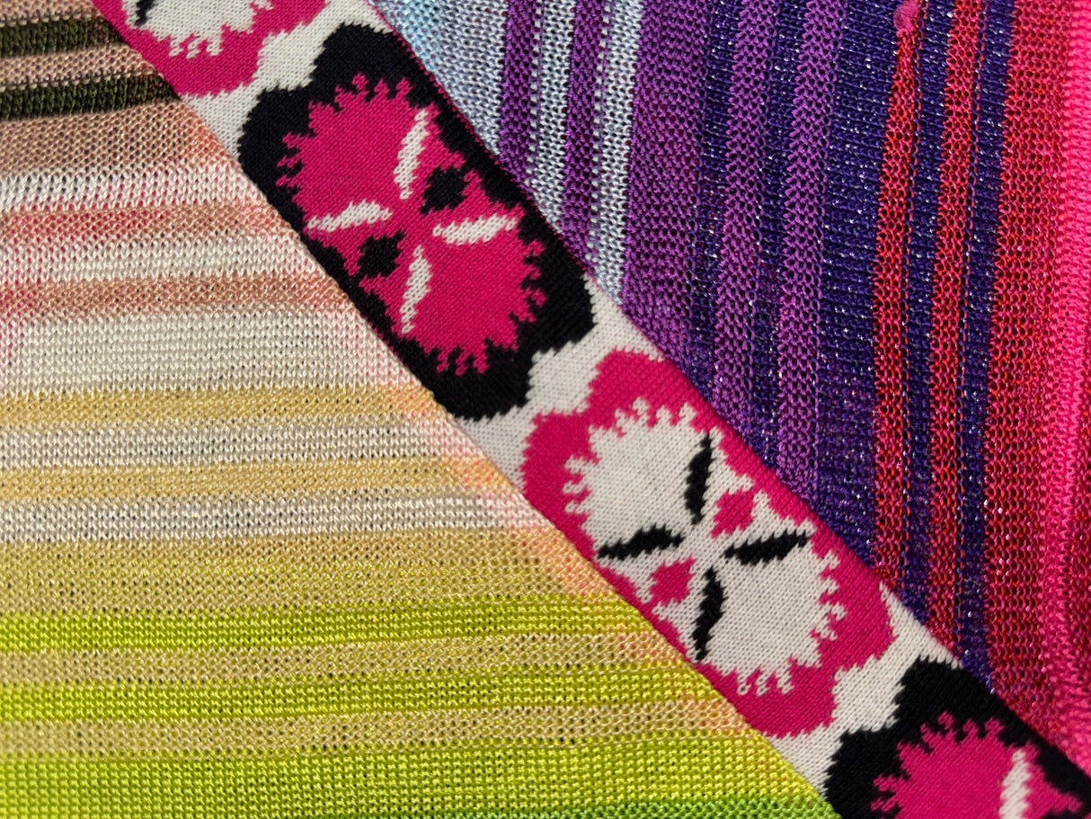 CHRISTIAN LACROIX Multicolor Stripe Knit Short Sleeve Top