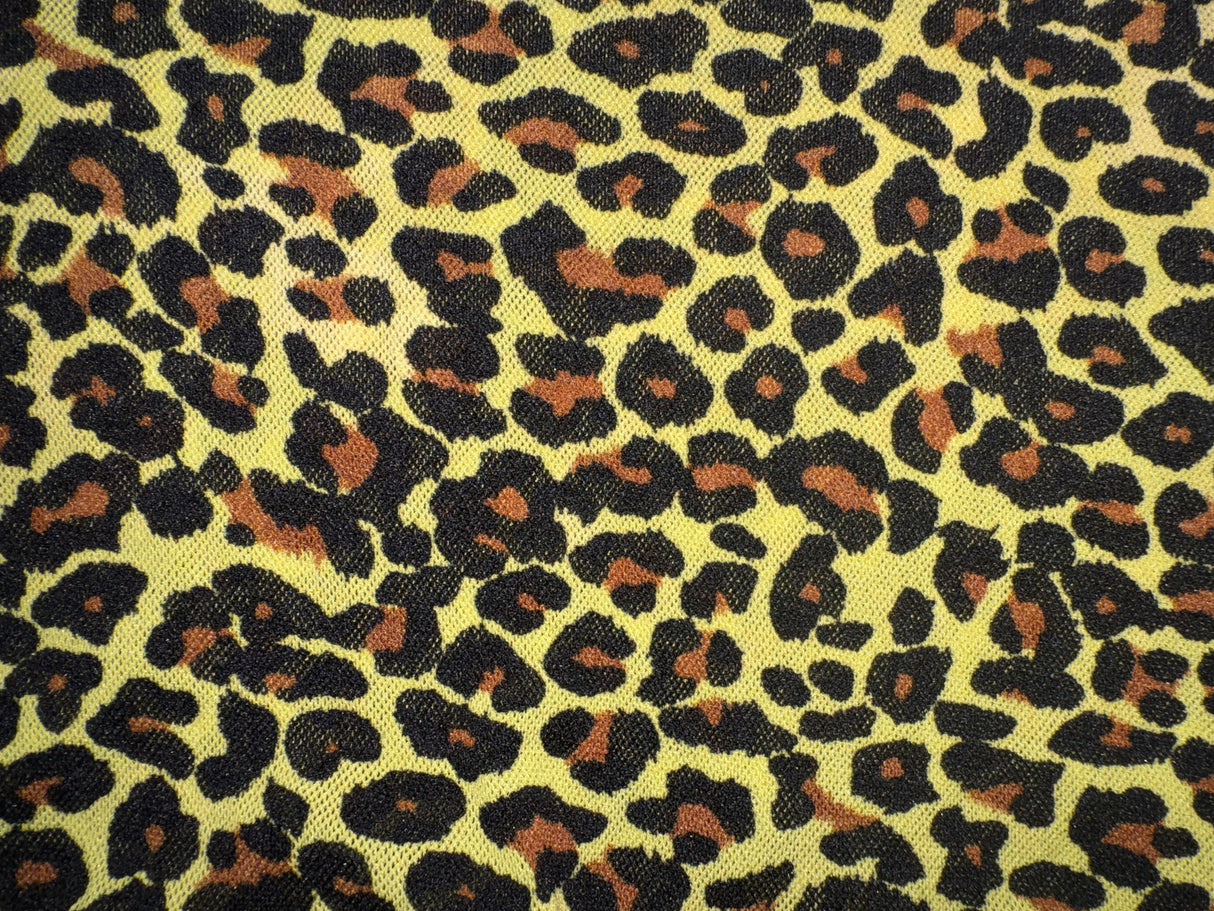 Yellow/Black Mesh Leopard Print and Pink Lace Cami