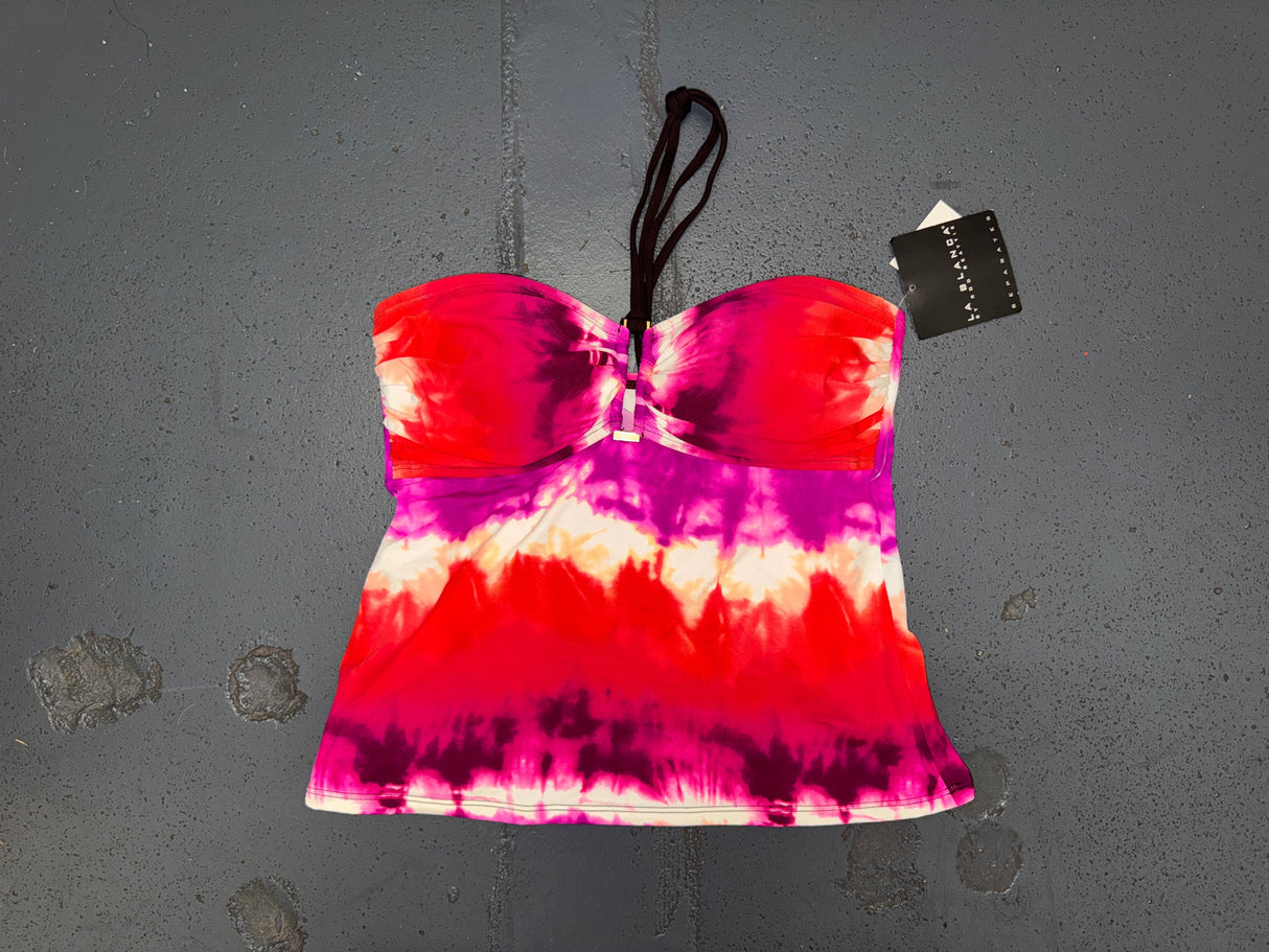 LA BLANCA Brown and Tie Dye Swim Tankini and Skirt