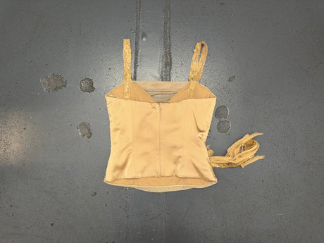 BCBG Beige Mesh Corset Top