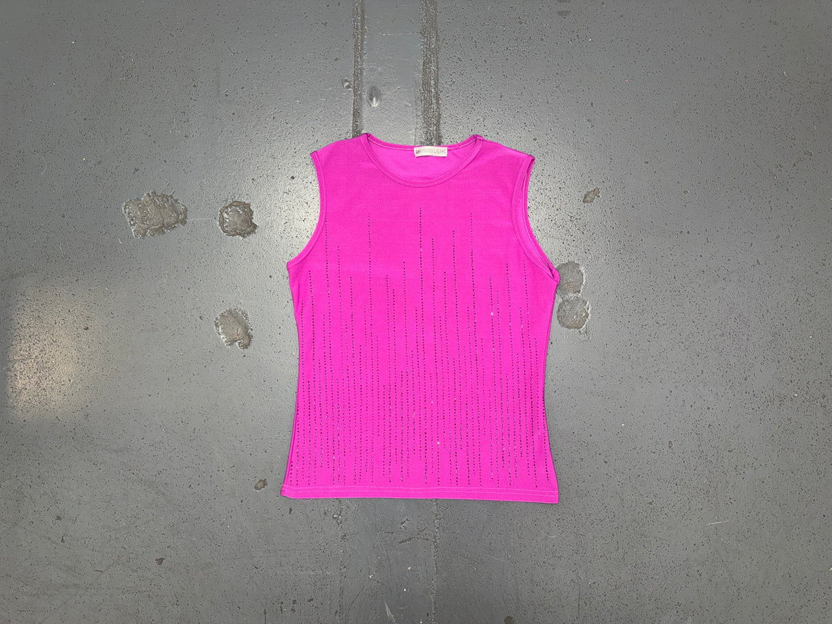 Magenta Sleeveless Glitter Top
